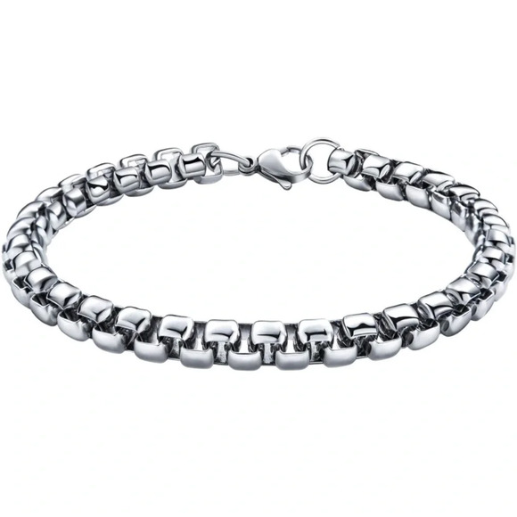 Celtic Wolf Other - 7mm Square Rolo Stainless Steel Bracelet for Men & Women